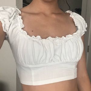 Ruffle Sleeve Crop Top